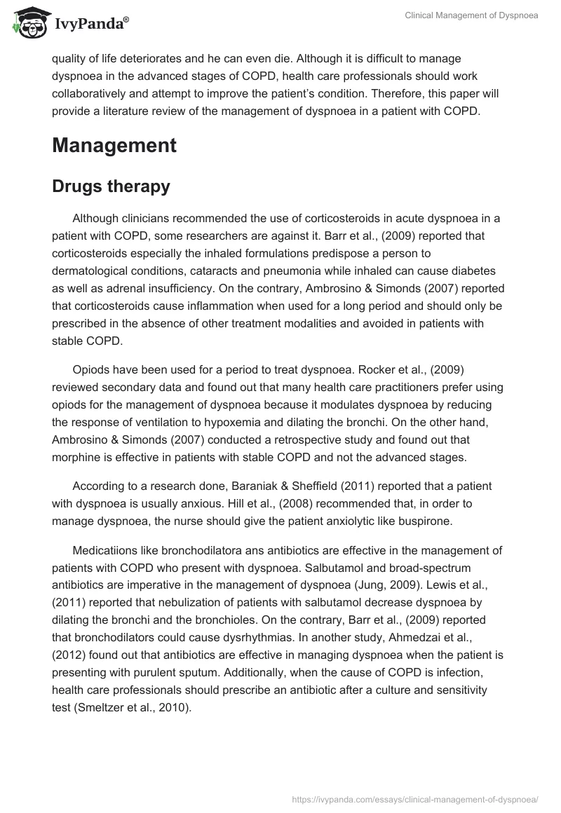 Clinical Management of Dyspnoea. Page 2