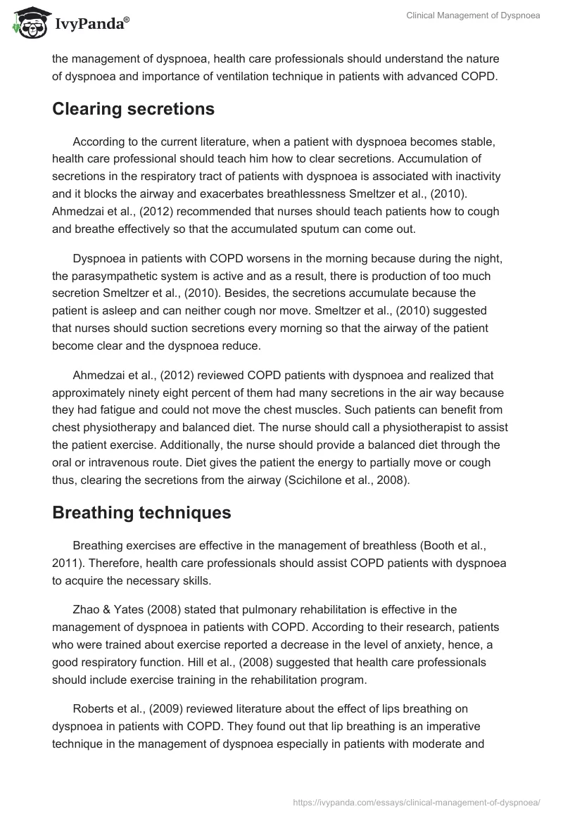 Clinical Management of Dyspnoea. Page 4