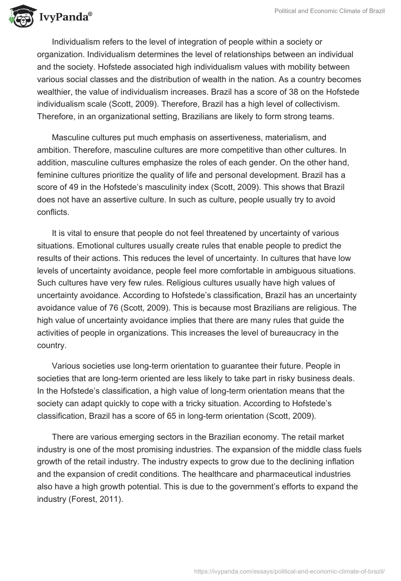 Political and Economic Climate of Brazil. Page 3