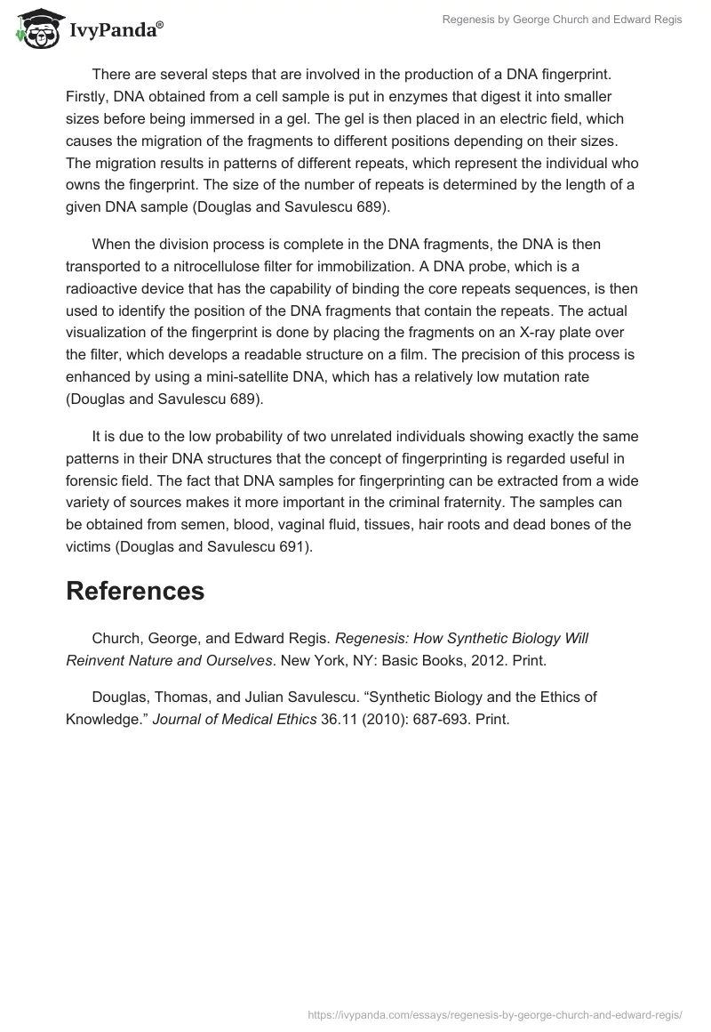 "Regenesis" by George Church and Edward Regis. Page 4