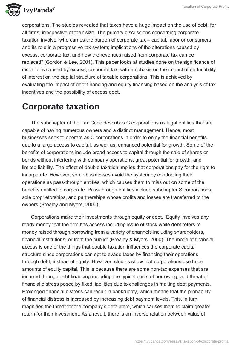 Taxation of Corporate Profits. Page 2