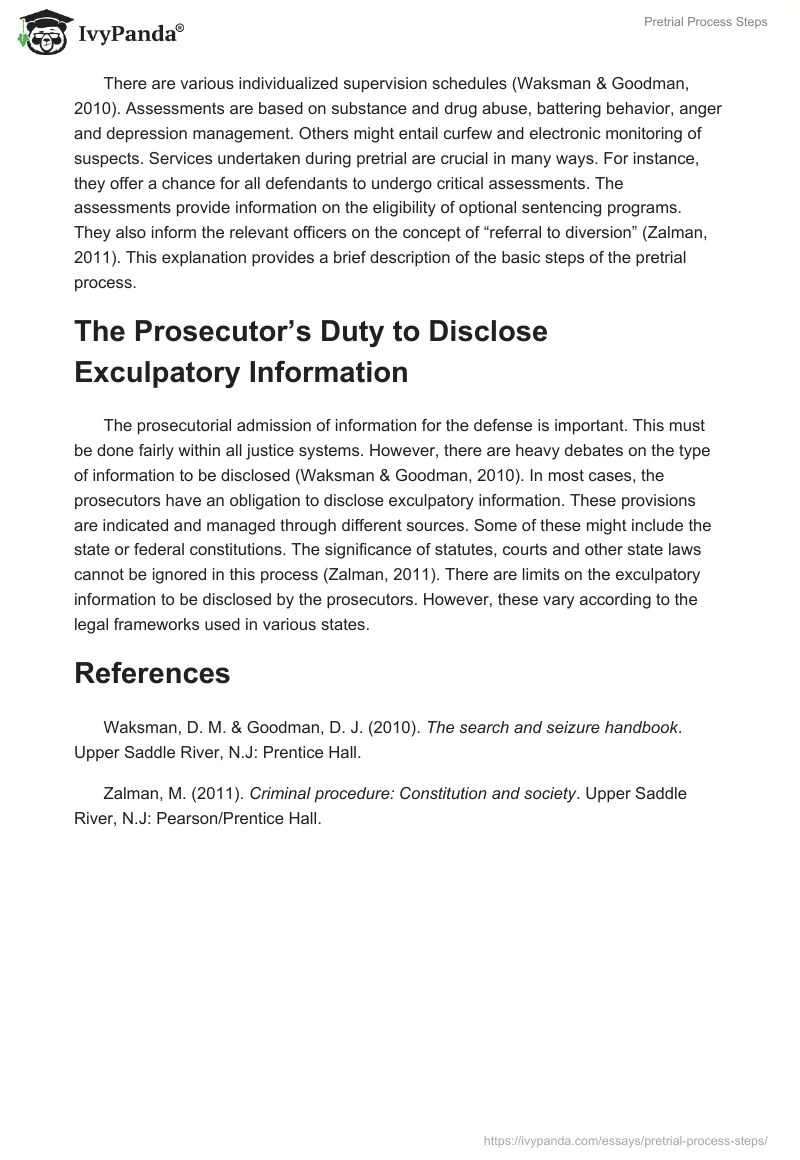 Pretrial Process Steps. Page 2