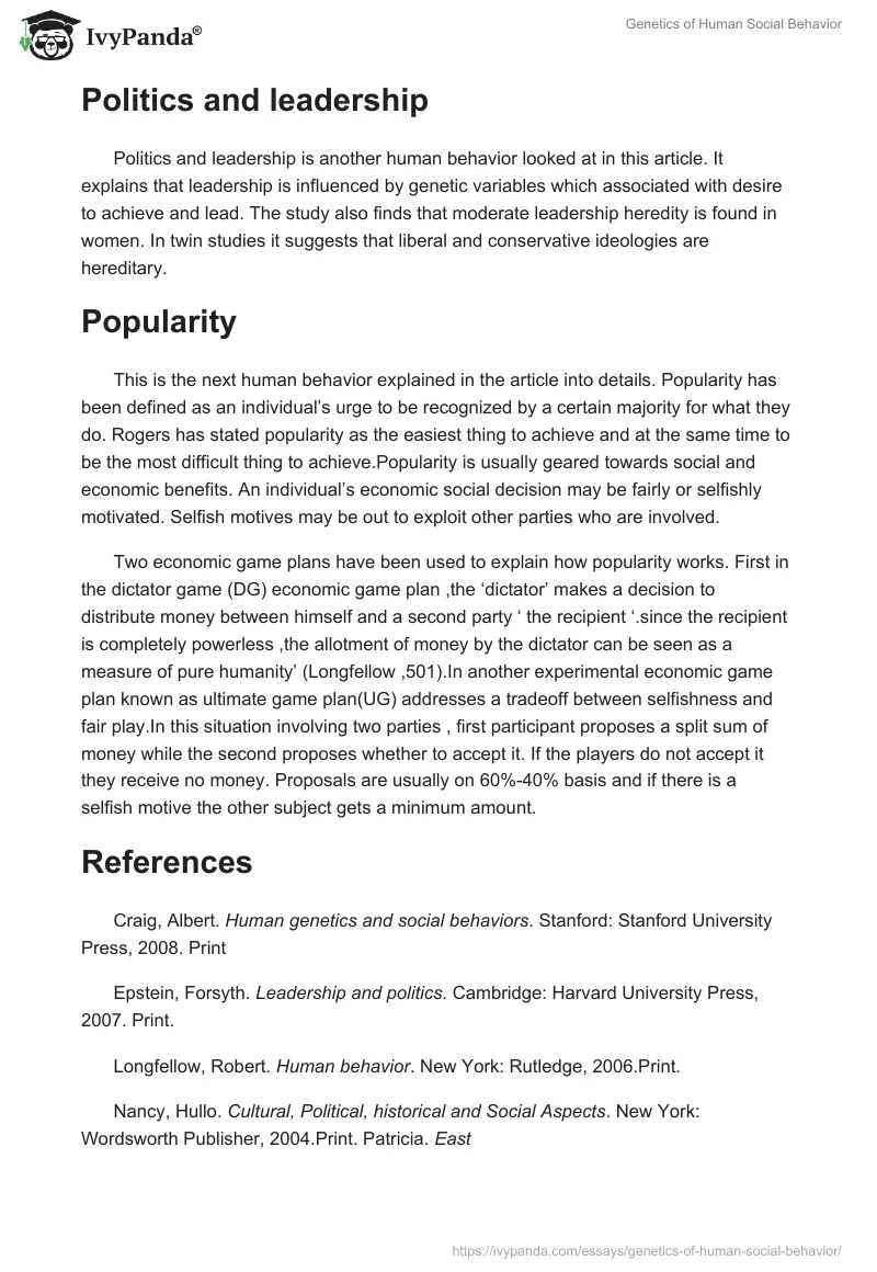 Genetics of Human Social Behavior. Page 3