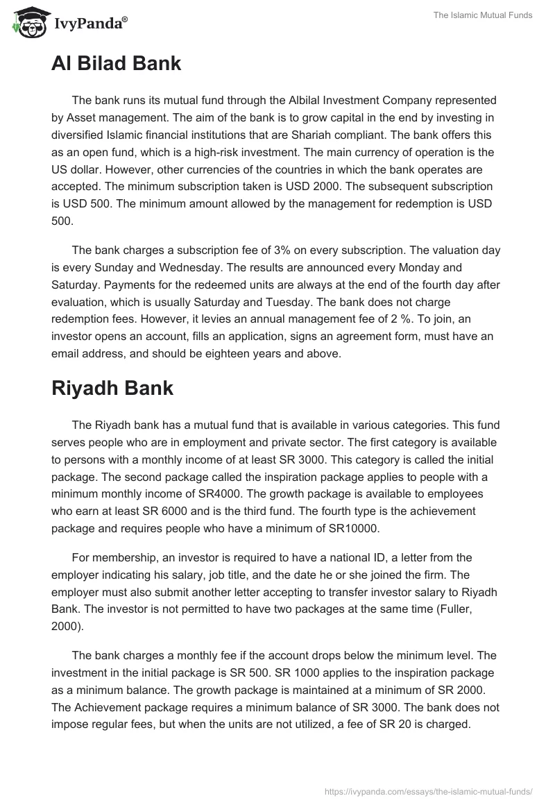 The Islamic Mutual Funds. Page 4