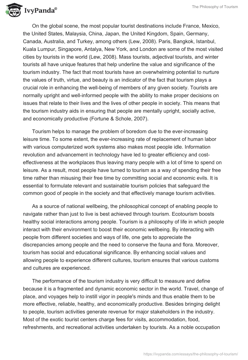 The Philosophy of Tourism. Page 2