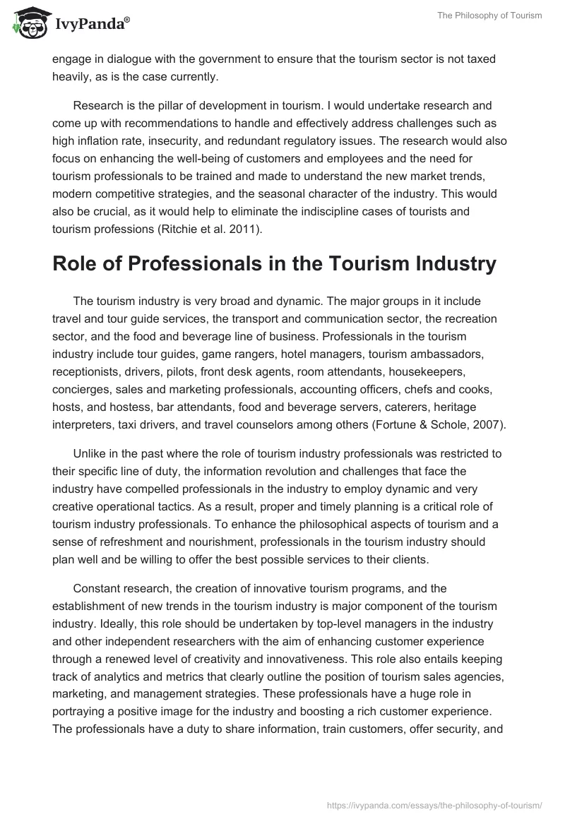 The Philosophy of Tourism. Page 4
