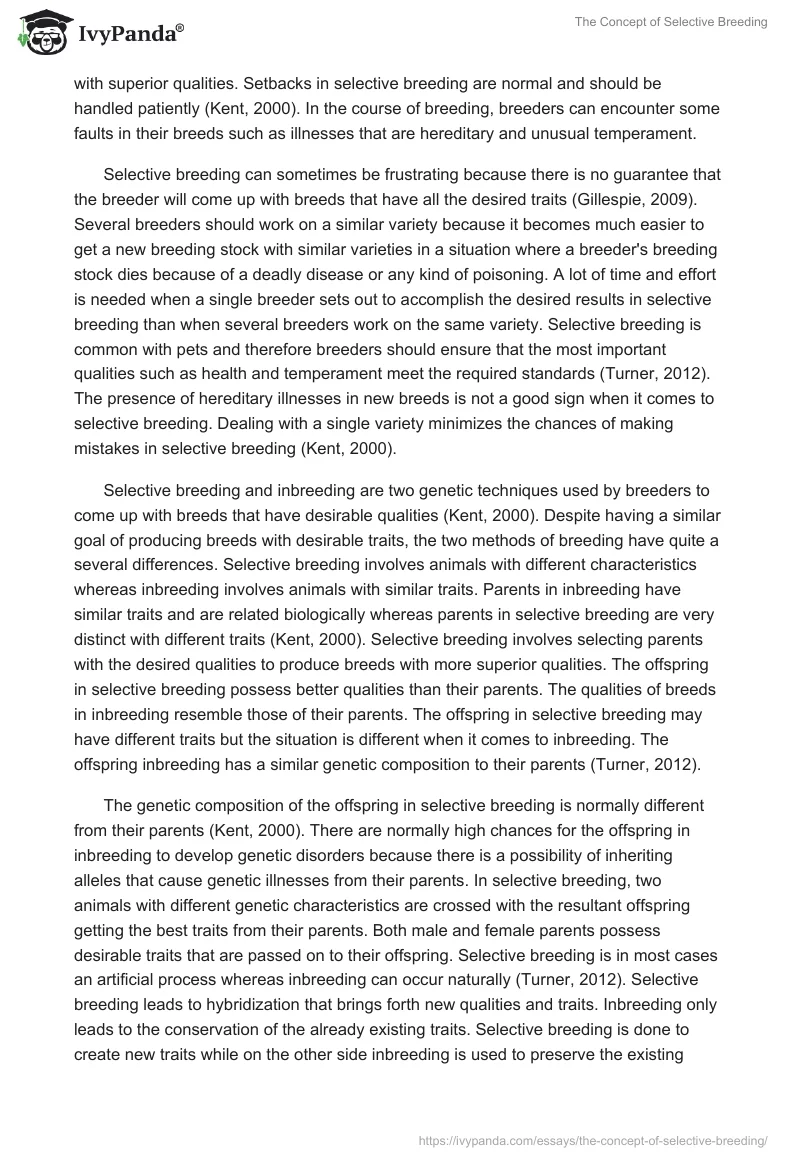 The Concept of Selective Breeding. Page 3