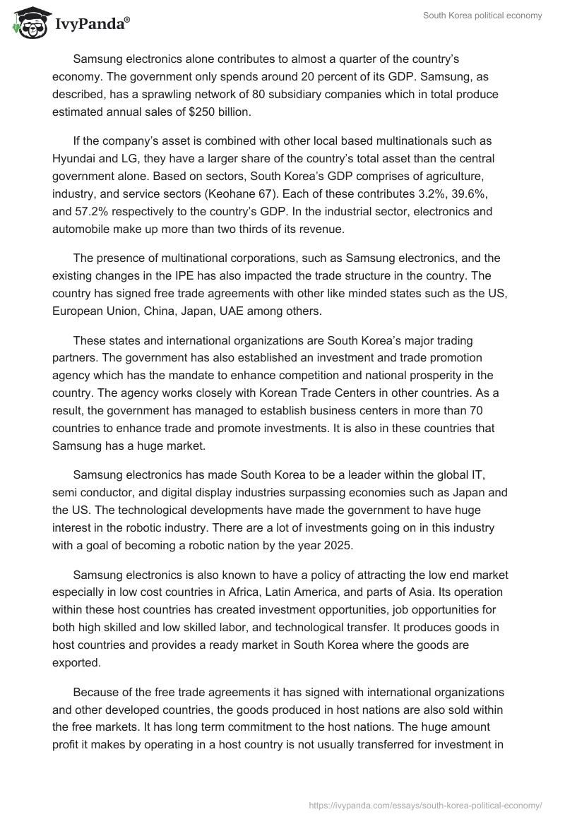 South Korea political economy. Page 3