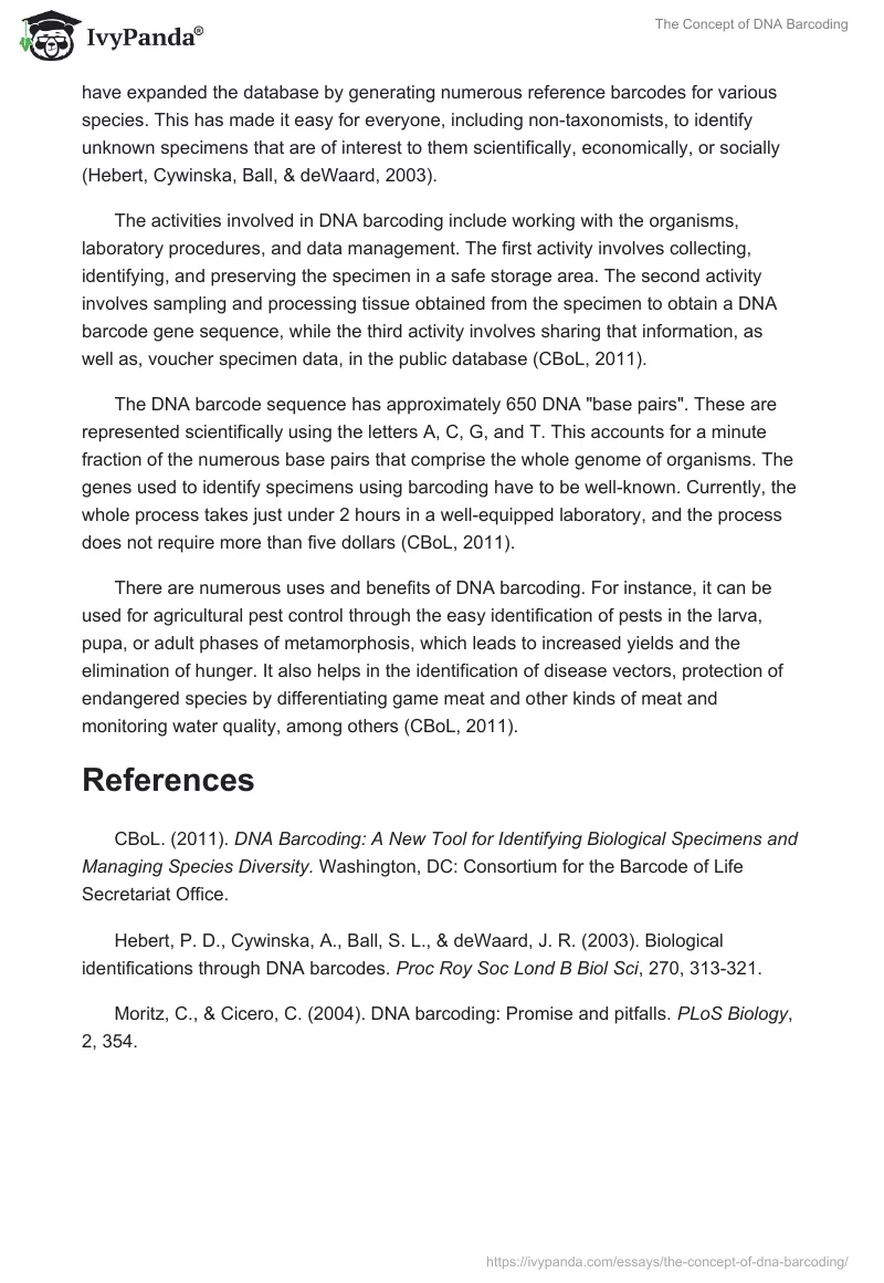 The Concept of DNA Barcoding. Page 2