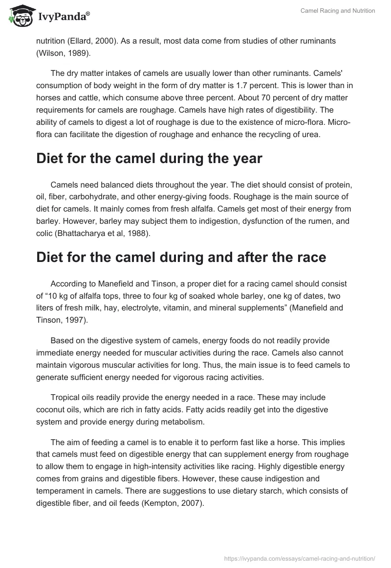 Camel Racing and Nutrition. Page 2