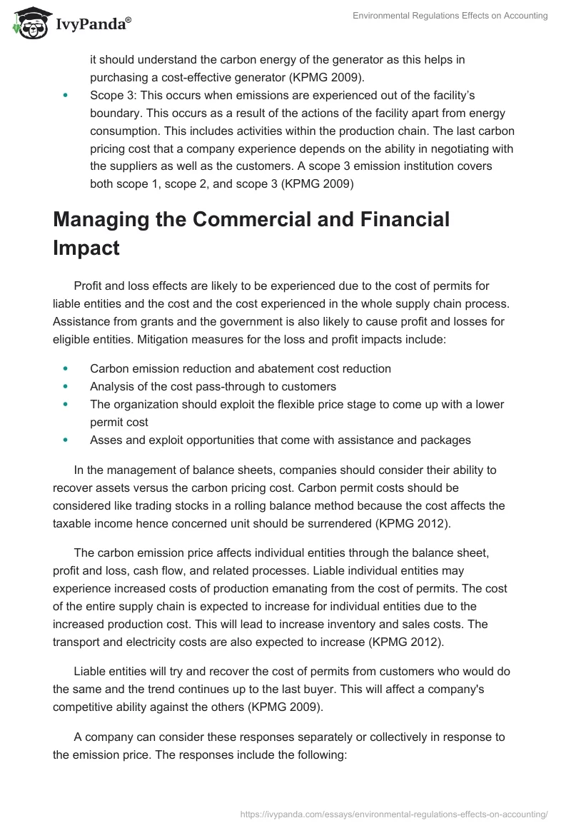 Environmental Regulations Effects on Accounting. Page 5