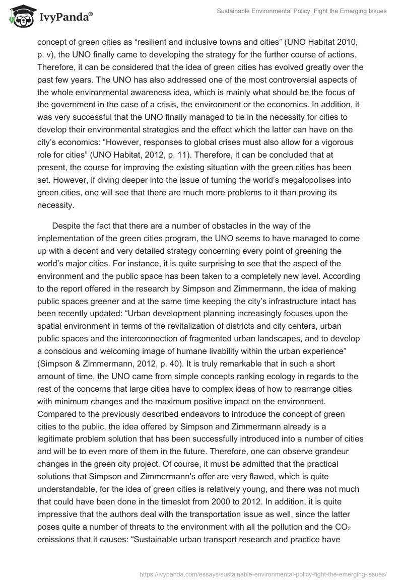 Sustainable Environmental Policy: Fight the Emerging Issues. Page 4
