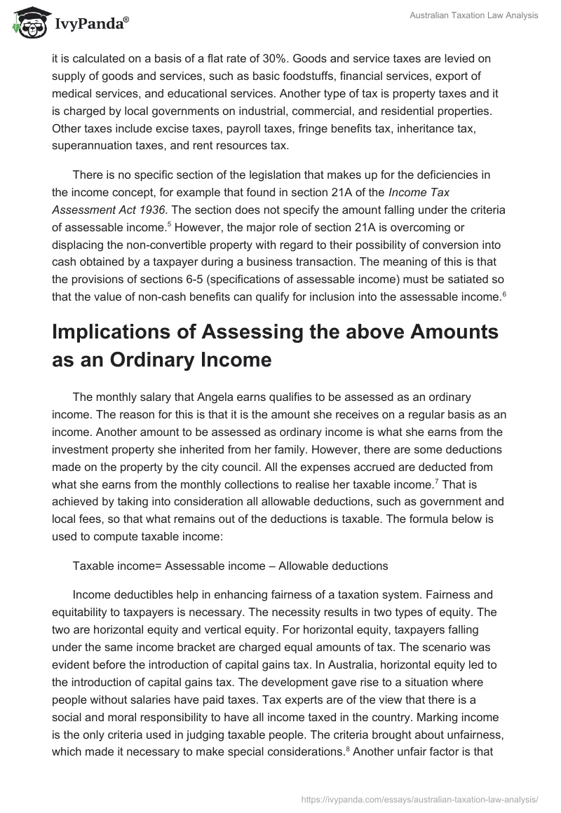 Australian Taxation Law Analysis. Page 2