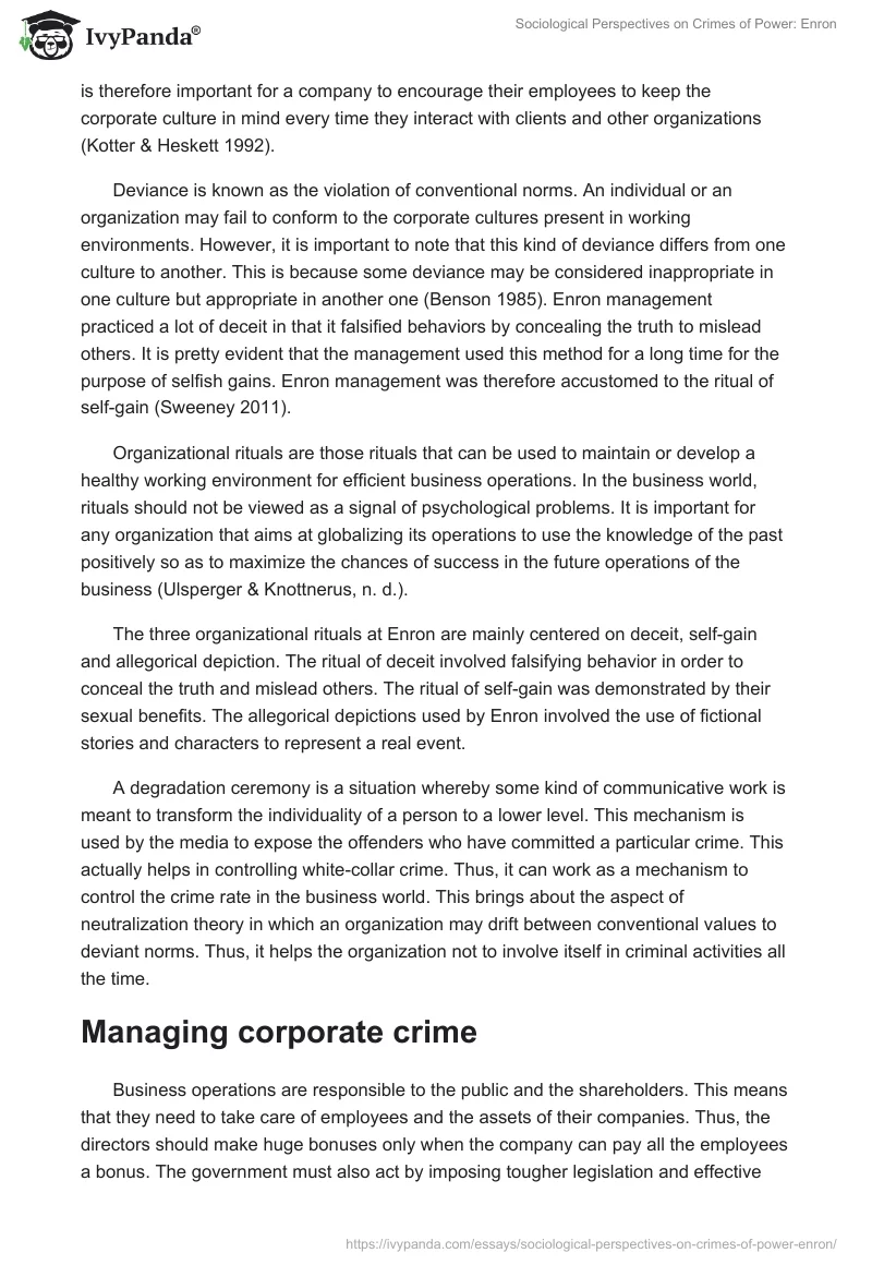 Sociological Perspectives on Crimes of Power: Enron. Page 3
