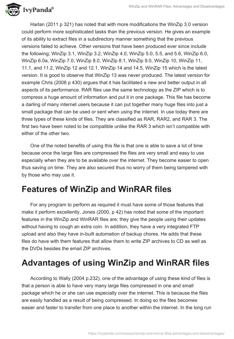 WinZip and WinRAR Files: Advantages and Disadvantages. Page 2