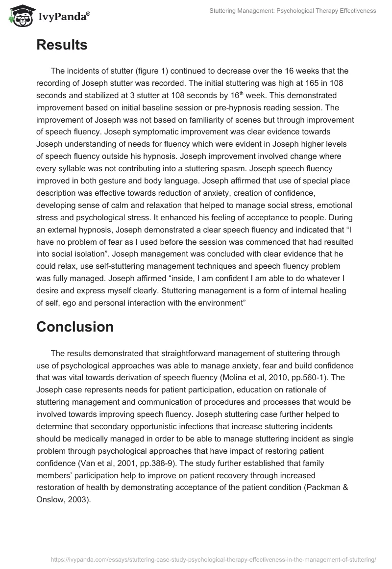Stuttering Management: Psychological Therapy Effectiveness. Page 4