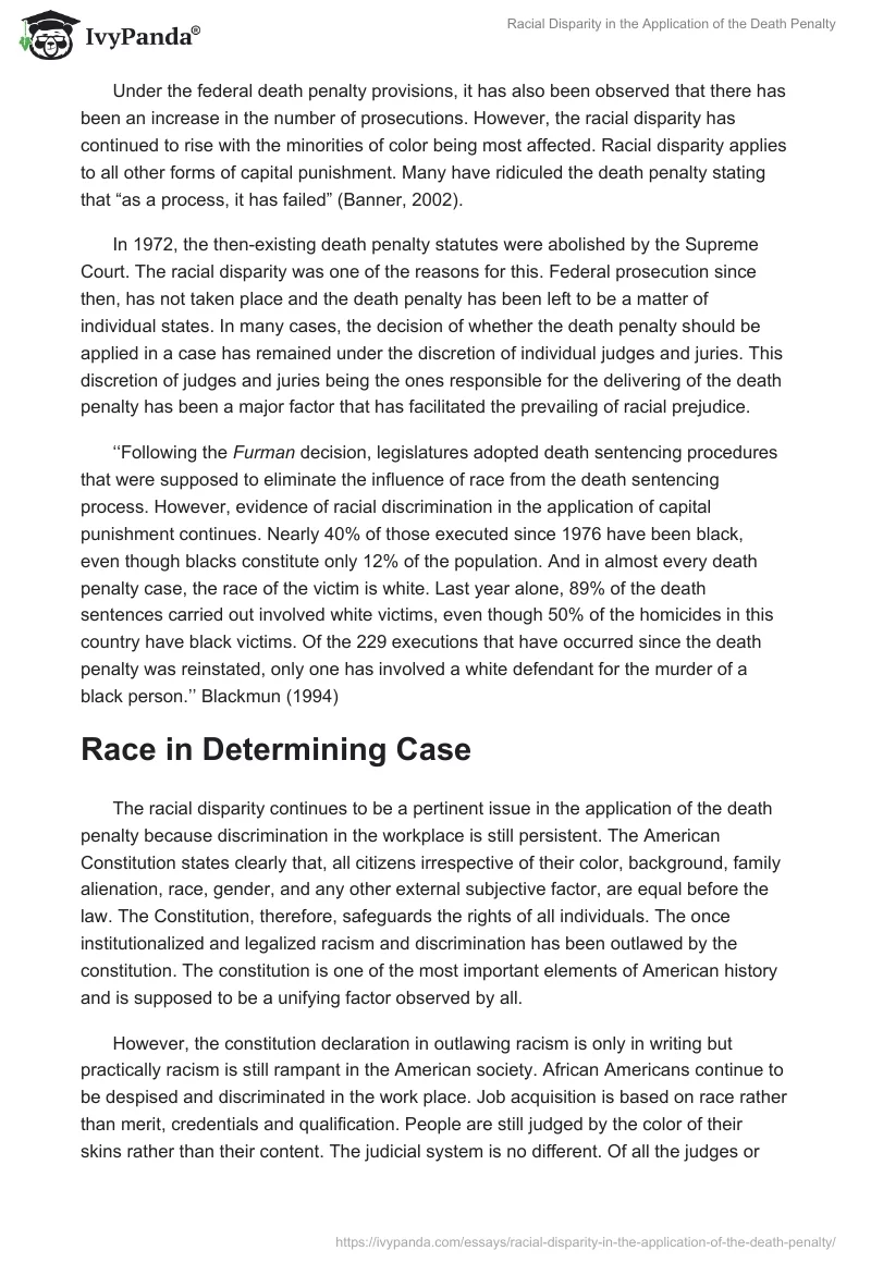 Racial Disparity in the Application of the Death Penalty. Page 3