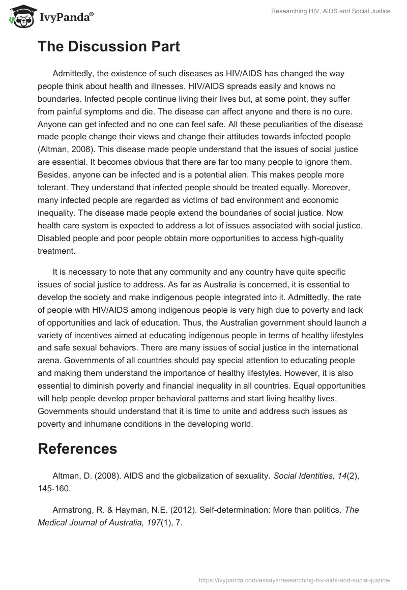 Researching HIV, AIDS and Social Justice. Page 2