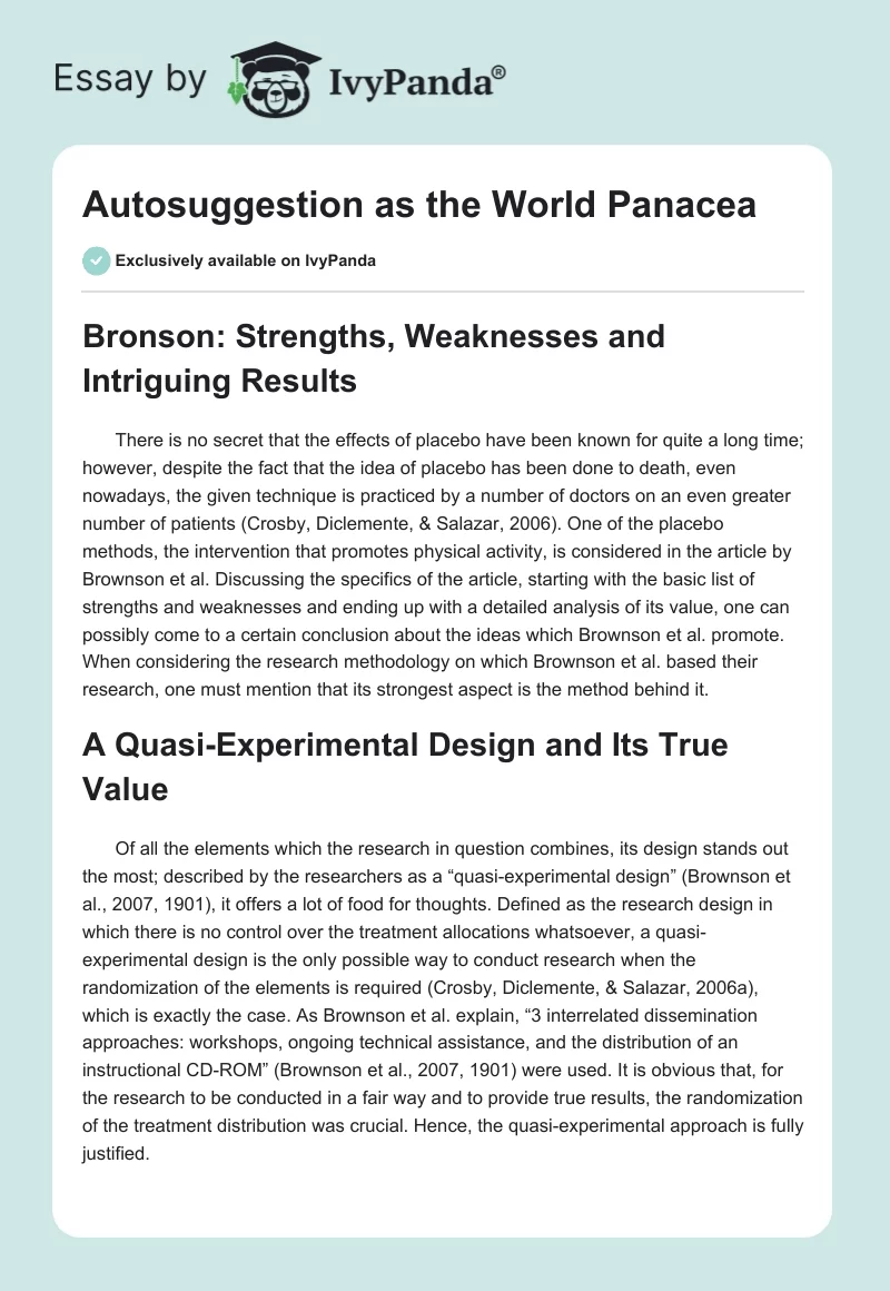 Autosuggestion as the World Panacea. Page 1