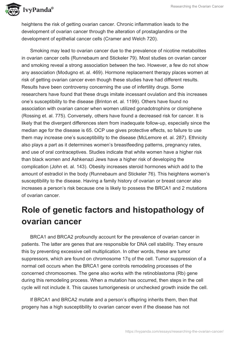 Researching the Ovarian Cancer. Page 3