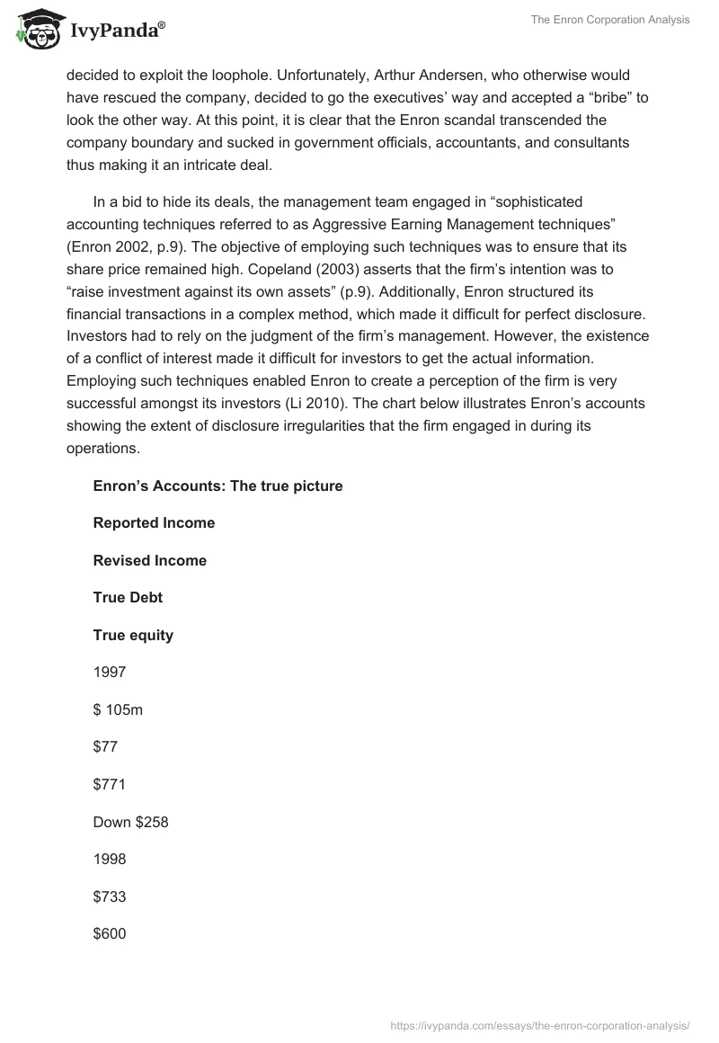 The Enron Corporation Analysis. Page 4