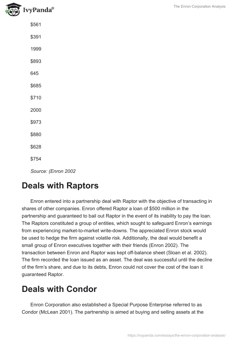 The Enron Corporation Analysis. Page 5
