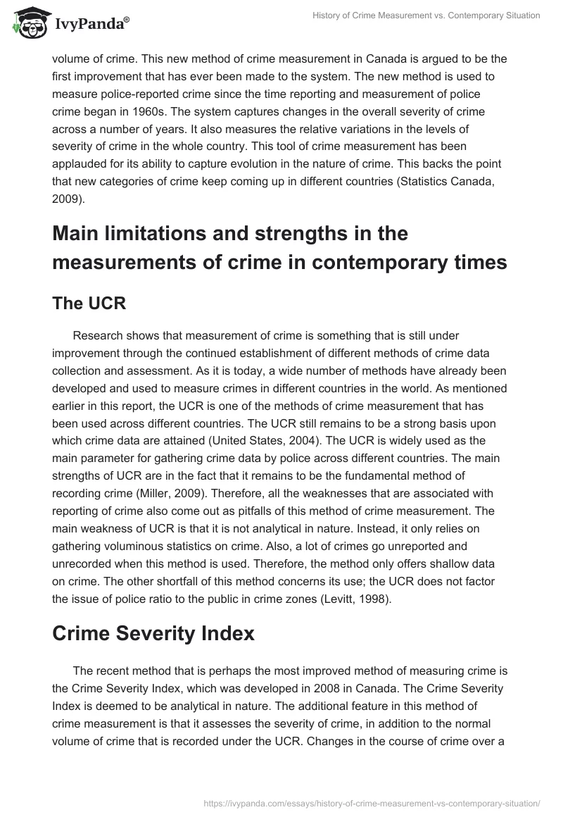History of Crime Measurement vs. Contemporary Situation. Page 4
