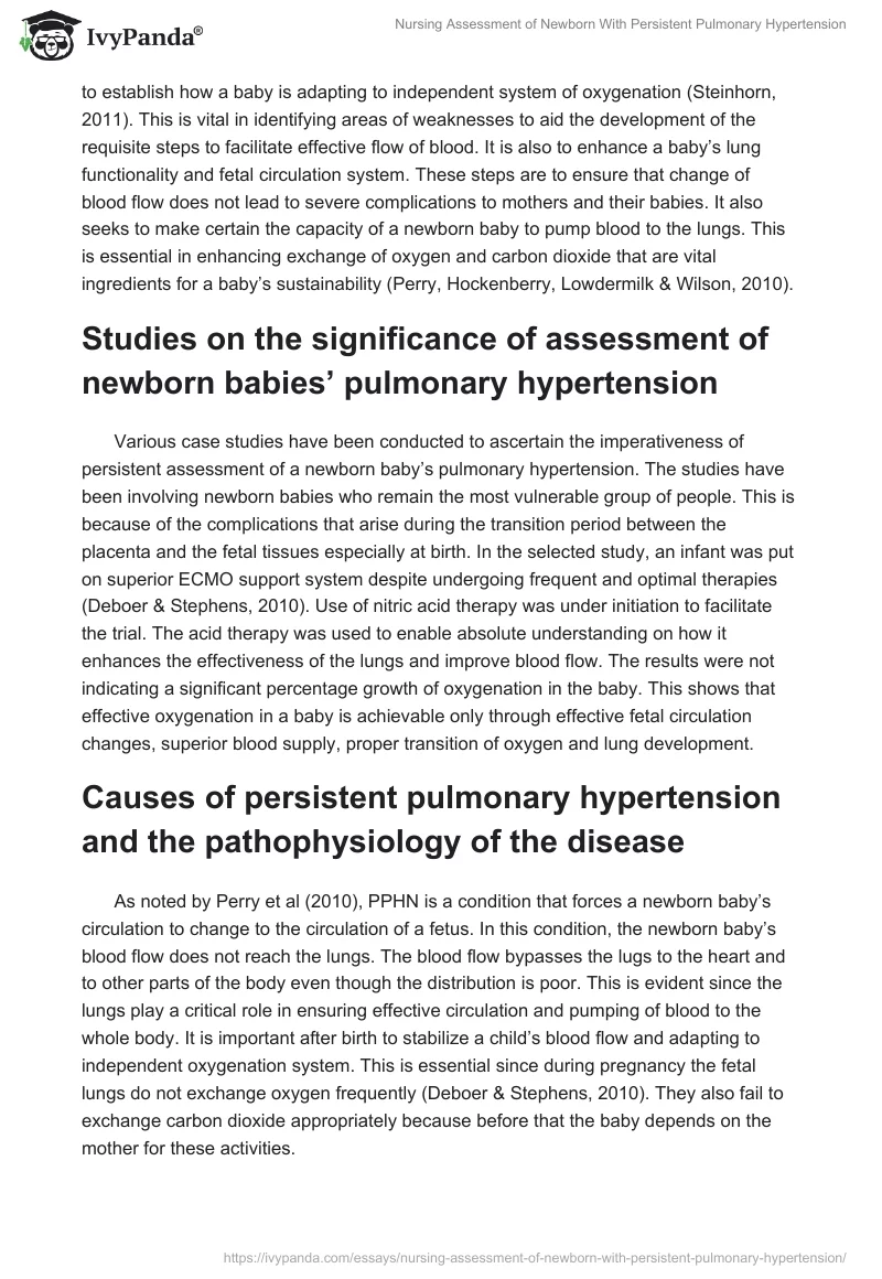 Nursing Assessment of Newborn With Persistent Pulmonary Hypertension. Page 2
