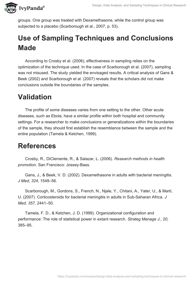 Design, Data Analysis, and Sampling Techniques in Clinical Research. Page 2