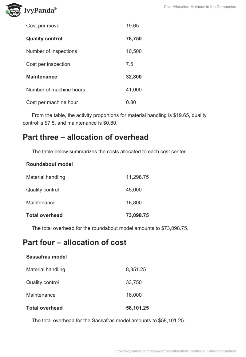 Cost Allocation Methods in the Companies. Page 2