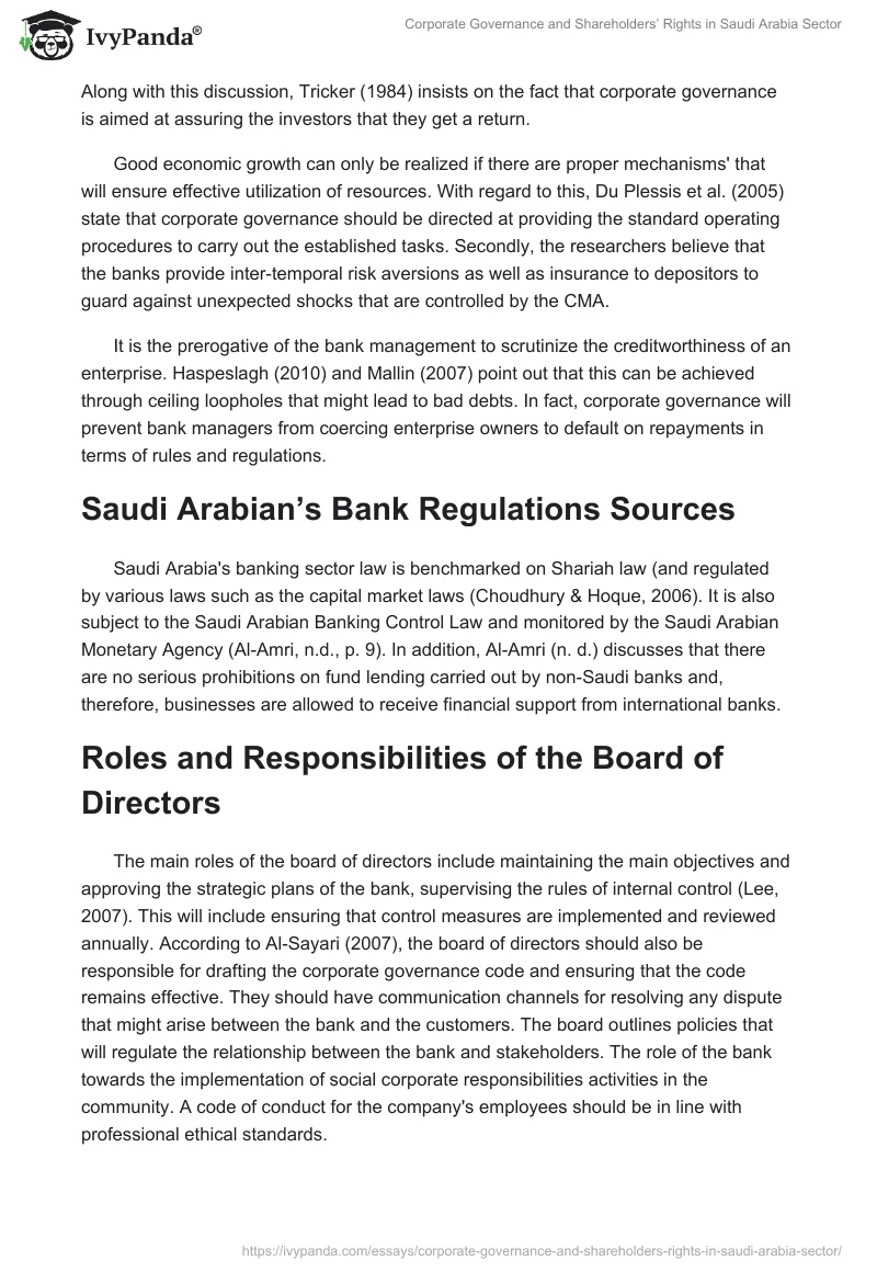 Corporate Governance and Shareholders’ Rights in Saudi Arabia Sector. Page 2