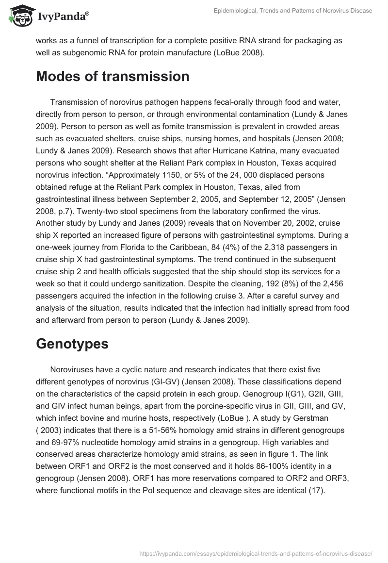 Epidemiological, Trends and Patterns of Norovirus Disease. Page 2