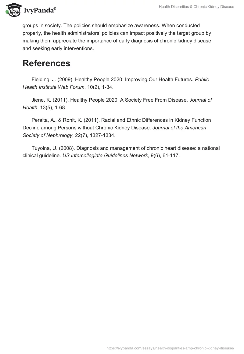 Health Disparities & Chronic Kidney Disease. Page 3