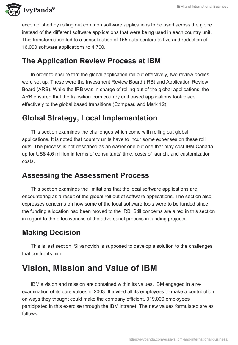 IBM and International Business. Page 2