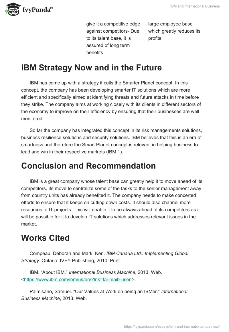 IBM and International Business. Page 5