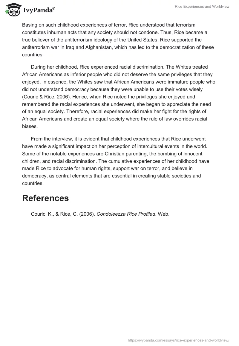 Rice Experiences and Worldview. Page 2