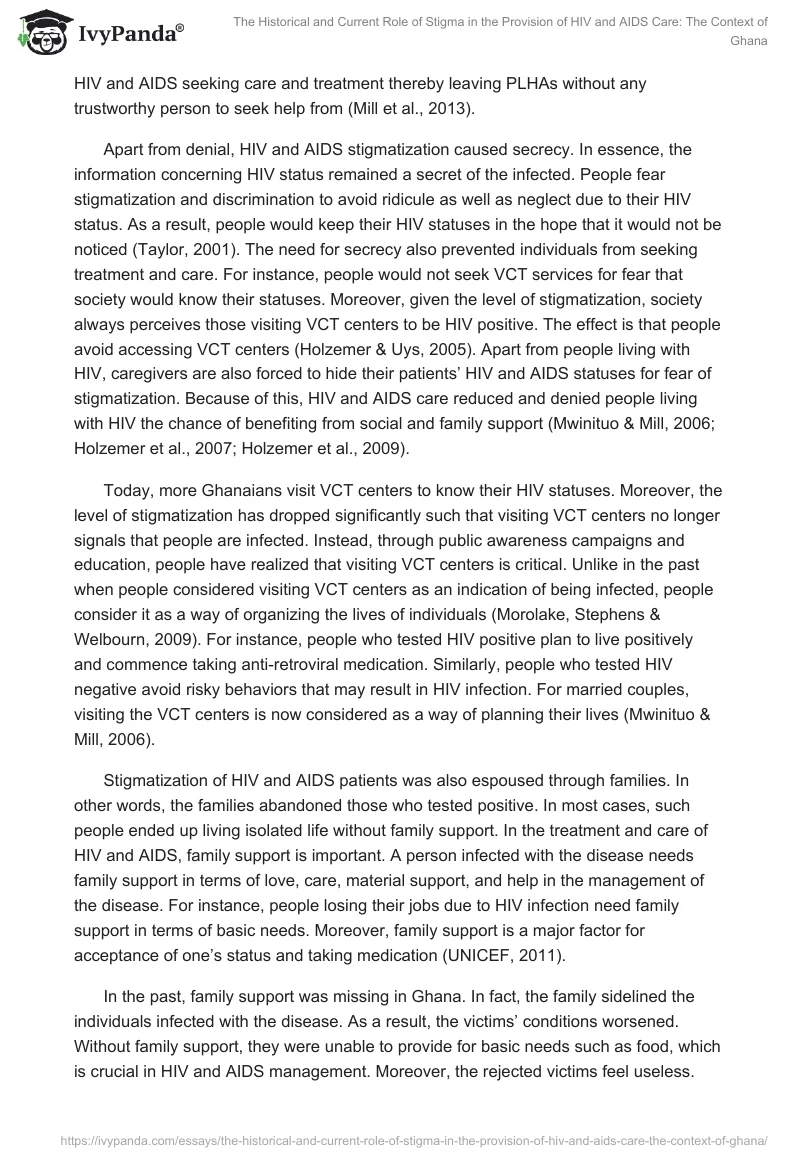 The Historical and Current Role of Stigma in the Provision of HIV and AIDS Care: The Context of Ghana. Page 5