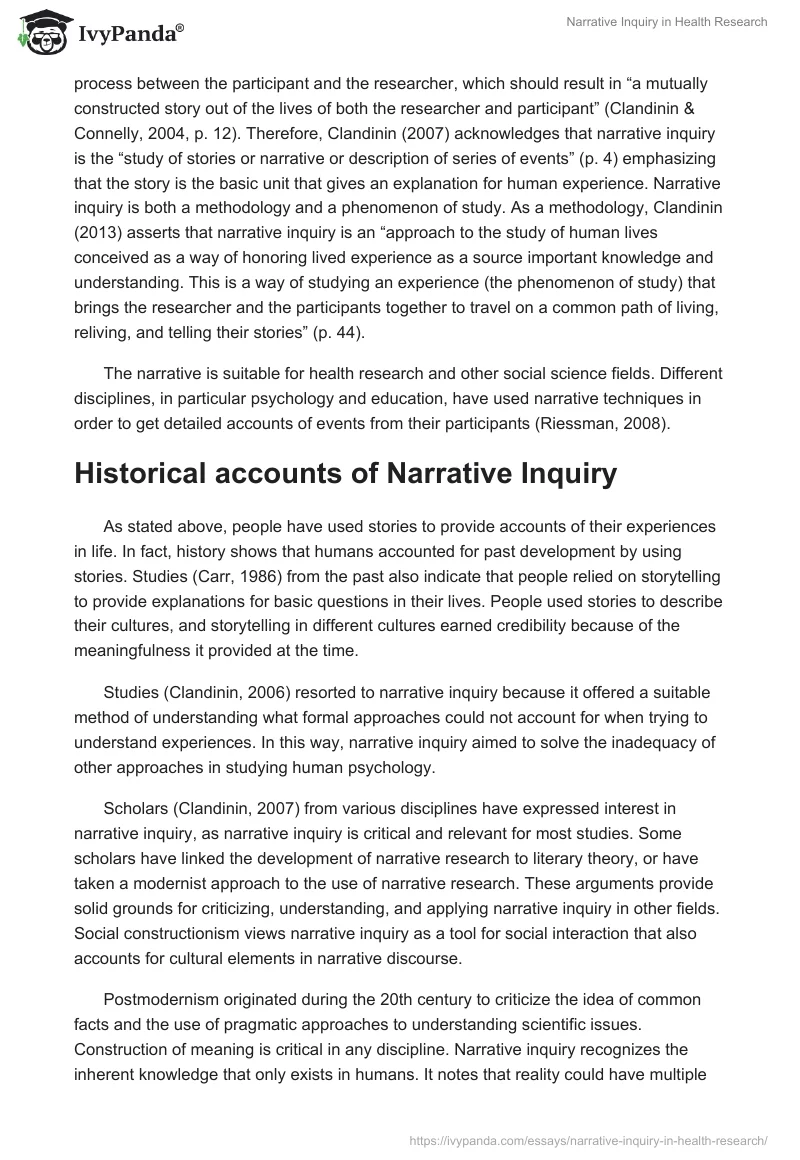 Narrative Inquiry in Health Research. Page 3