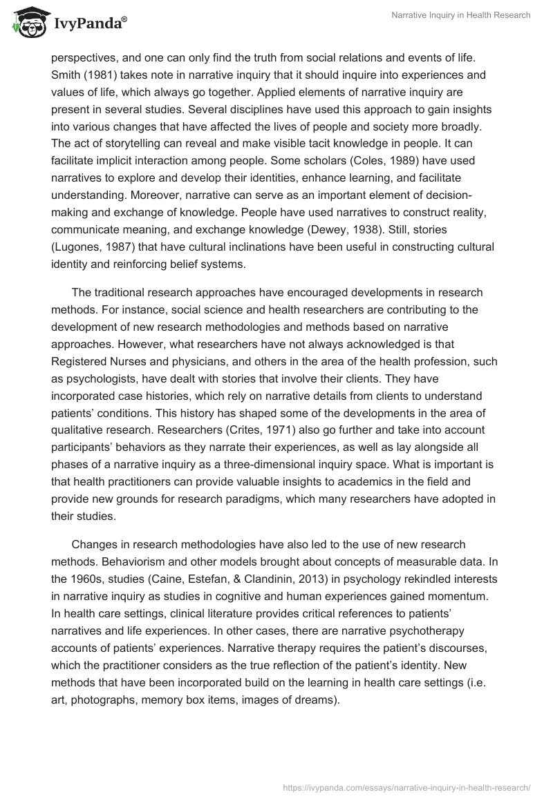 Narrative Inquiry in Health Research. Page 4