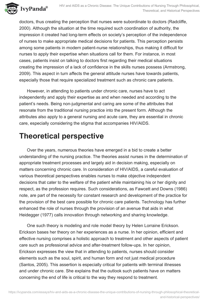 HIV and AIDS as a Chronic Disease: The Unique Contributions of Nursing Through Philosophical, Theoretical, and Historical Perspectives. Page 4