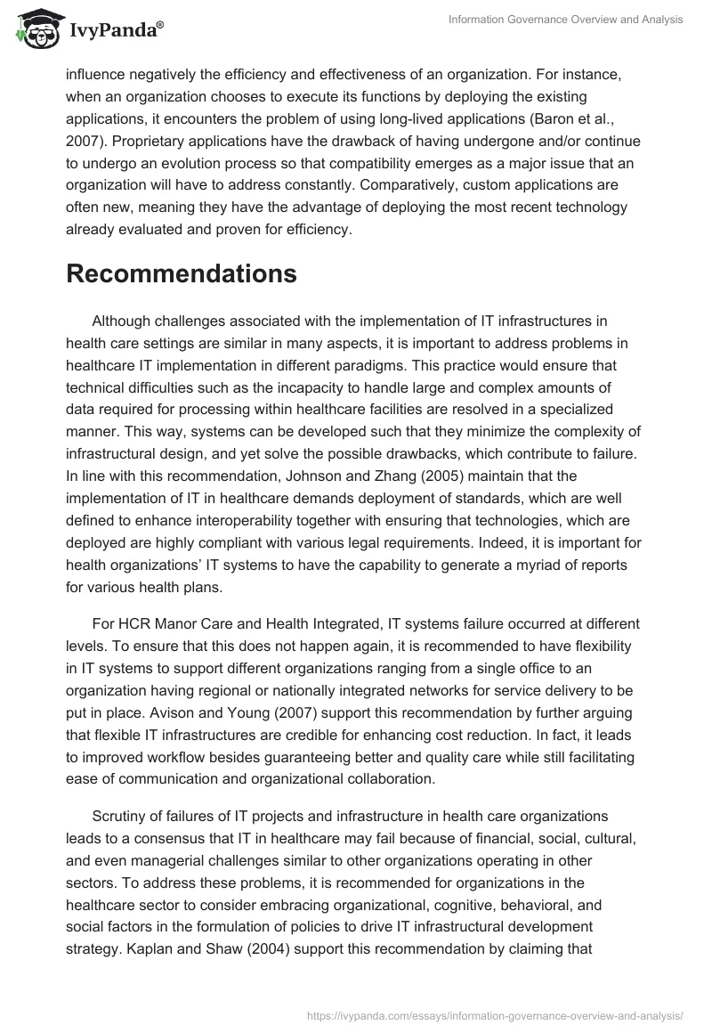 Information Governance Overview and Analysis. Page 4