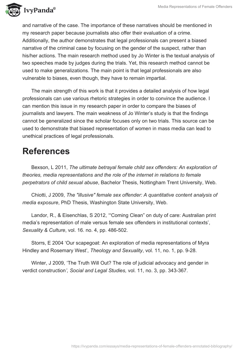 Media Representations of Female Offenders. Page 4