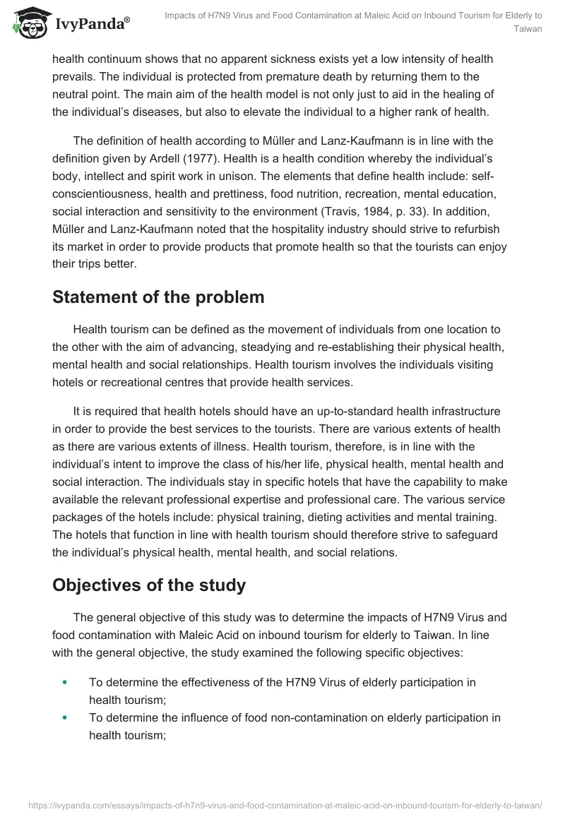 Impacts of H7N9 Virus and Food Contamination at Maleic Acid on Inbound Tourism for Elderly to Taiwan. Page 2