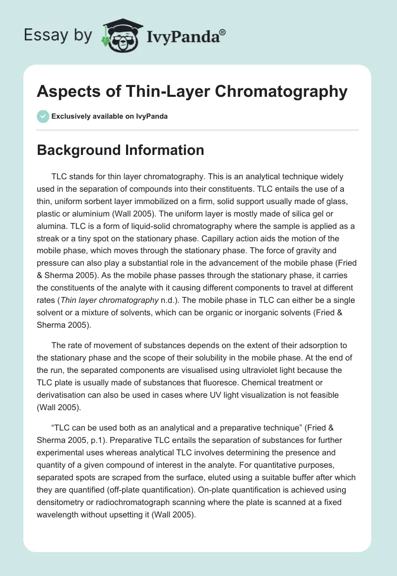 Aspects of Thin-Layer Chromatography. Page 1