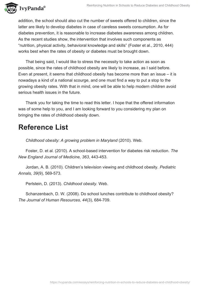 Reinforcing Nutrition in Schools to Reduce Diabetes and Childhood Obesity. Page 2