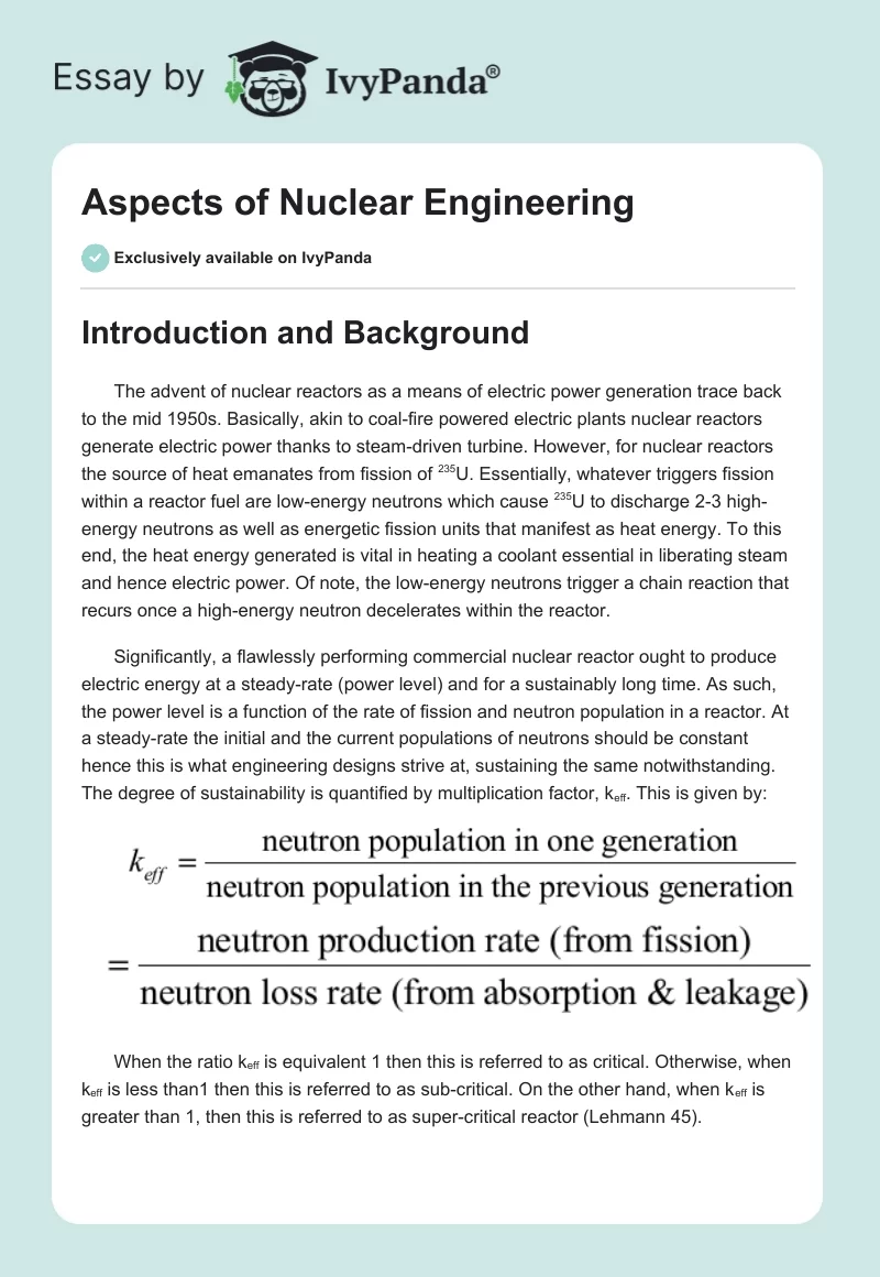 Aspects of Nuclear Engineering. Page 1