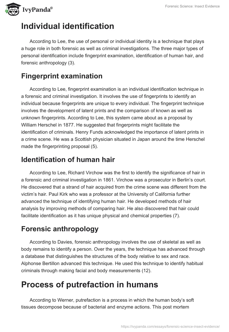 Forensic Science: Insect Evidence. Page 2