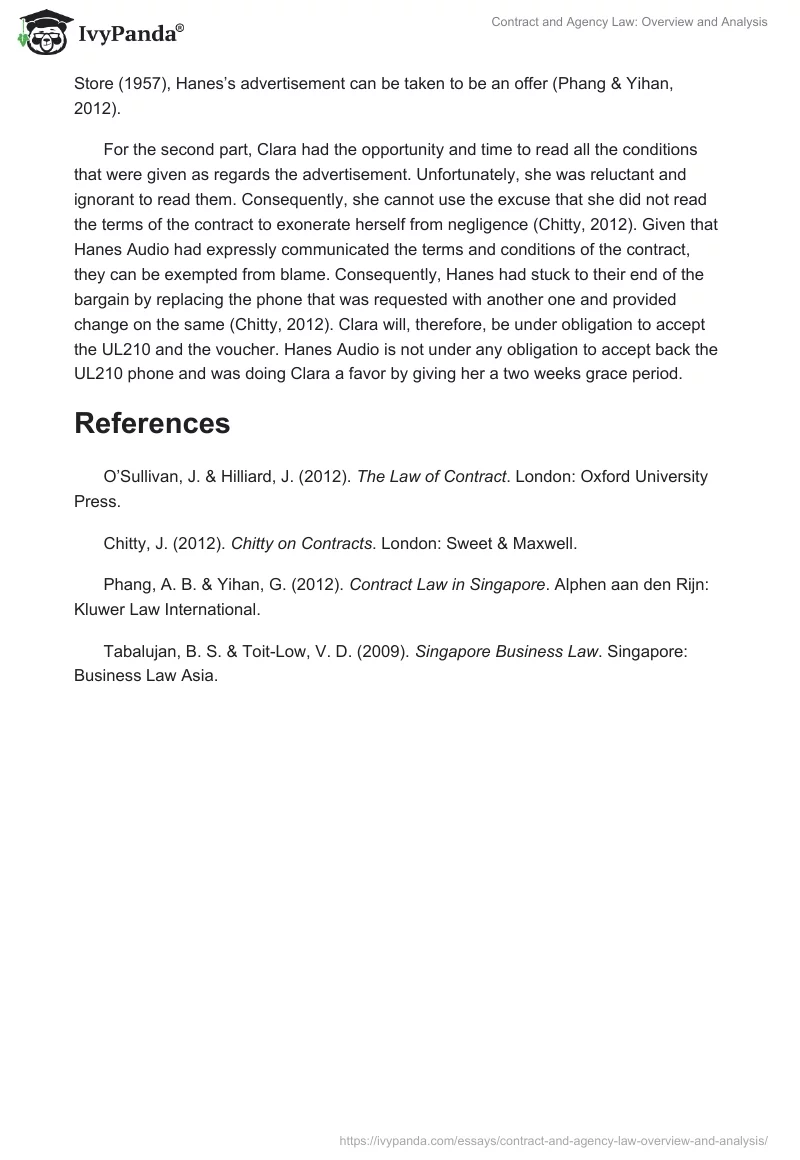 Contract and Agency Law: Overview and Analysis. Page 2