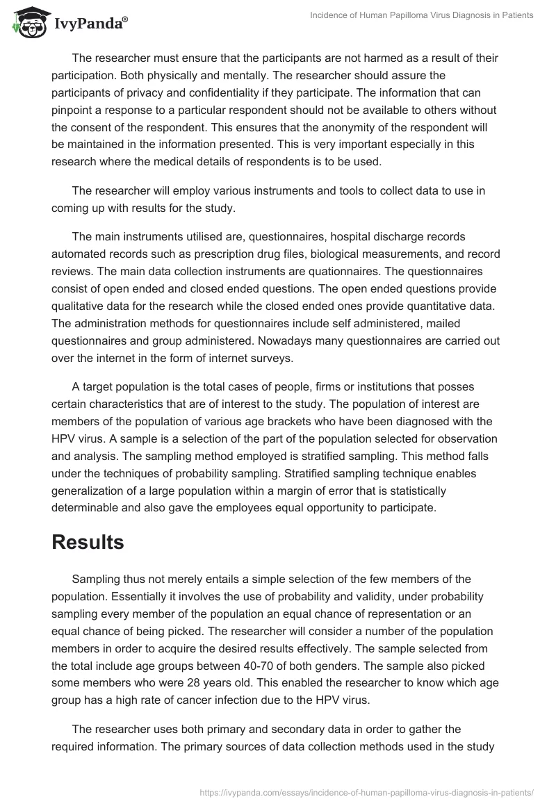 Incidence of Human Papilloma Virus Diagnosis in Patients. Page 2