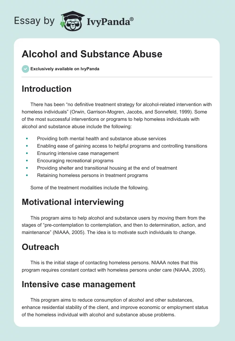 Alcohol and Substance Abuse. Page 1